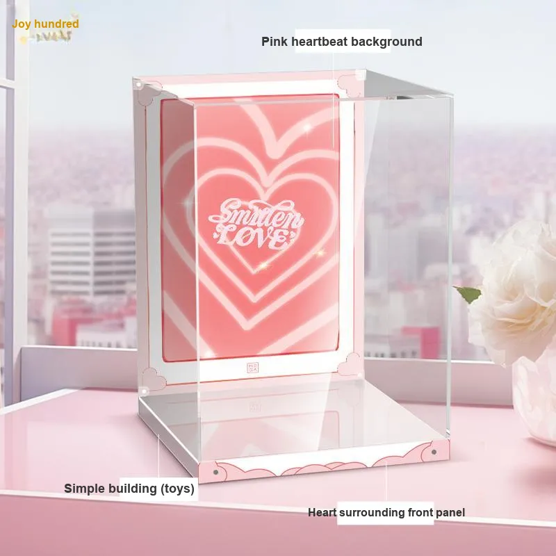 LIGHT YOUR BRICKS Joy 100 Compatibility Pop Mart SPACEMOLLY Delightful 400% 1000% Display Case Model Accessories-2