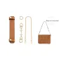 [Brown MCM Accessory Set]Brown Shoulder Strap Pad+Gold-Tone Four-Leaf Clover Extender Chain 15cm+Decorative Chain 40cm