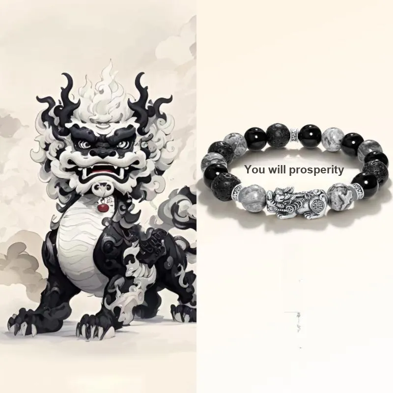 TANGSHU Map Stone Wealth And Good Luck Beaded Bracelet Unisex-1