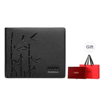 FAIRWHALE Top Grain Cow Leather Wallet Men's Black