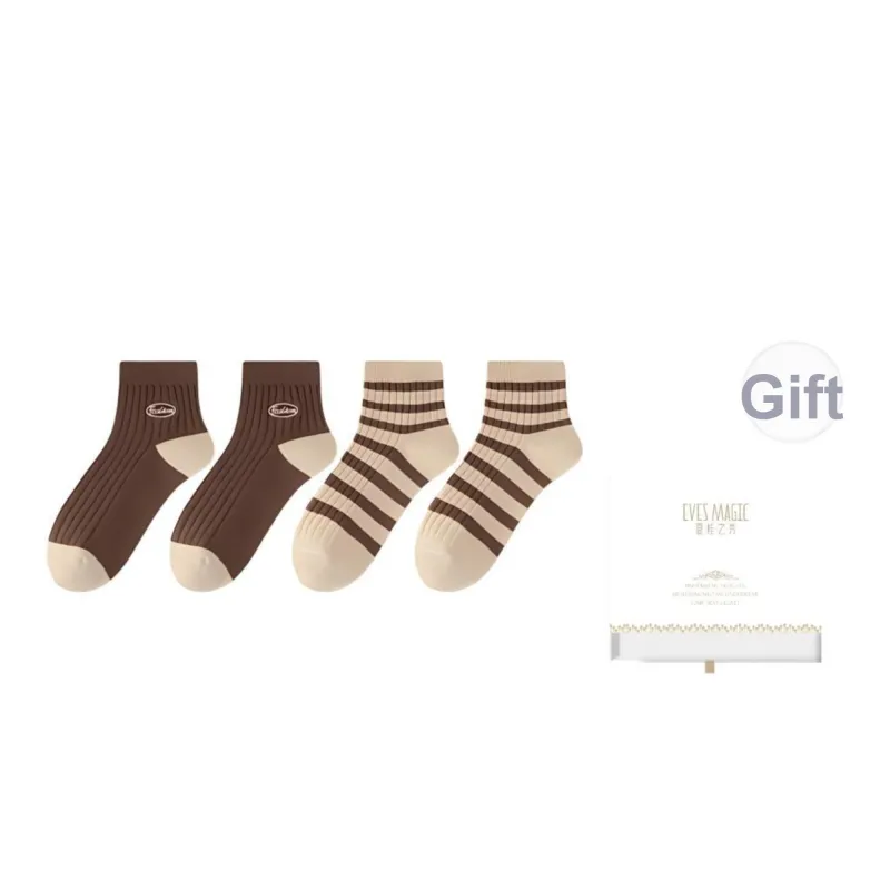 XIA.WA.ZHI.XIU Ankle Socks Women's Box 4 Pack-5
