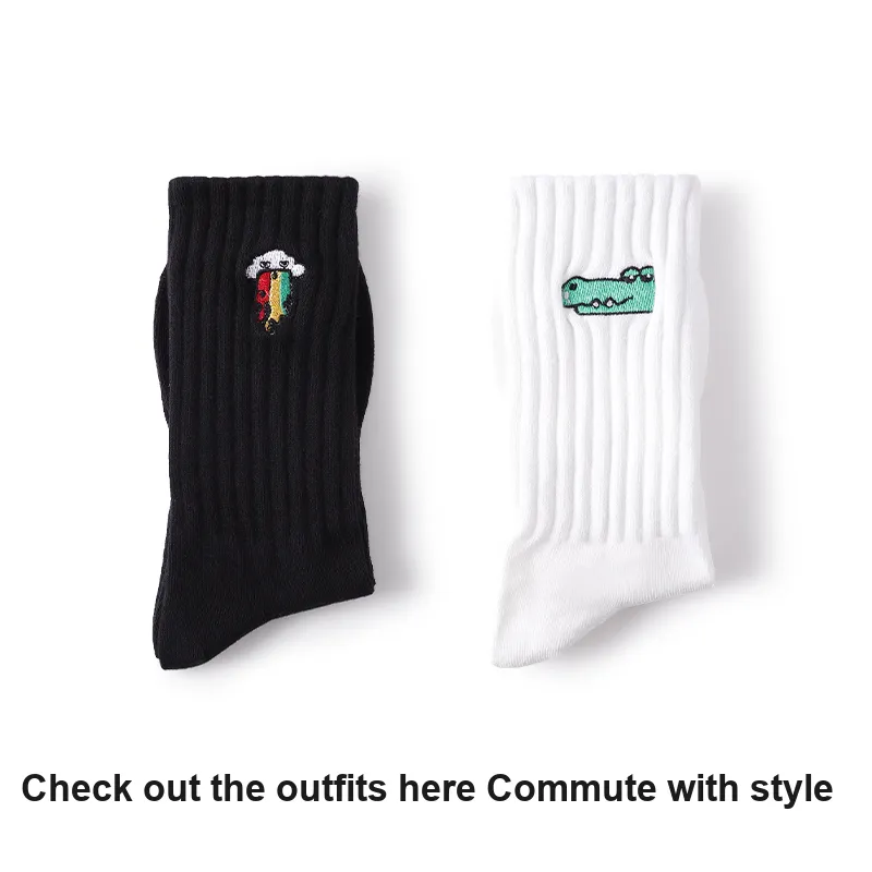 Primeet Mid Calf Socks Spring And Summer Unisex 5 Pack-17