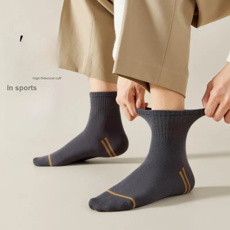 THREEGUN Mid-Calf Socks Men's 5 Pack Mixed Color-3