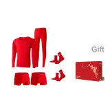 Red Thermal Underwear Set (Long Johns+Underpants 2 Pack+Socks 2 Pack)