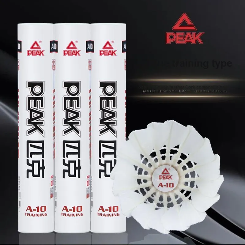 PEAK A10 Duck Feather Shuttlecock 12 Pack Duck Feather Middle Board Duck Feather Training Shuttlecocks-6