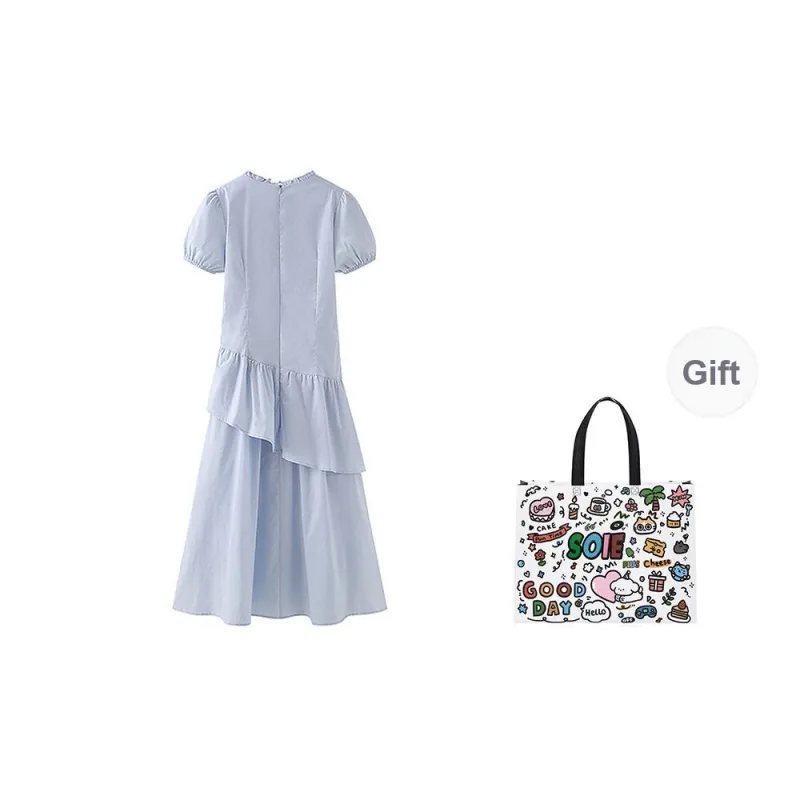 SOIE Short Sleeved Dress Women's Blue-1
