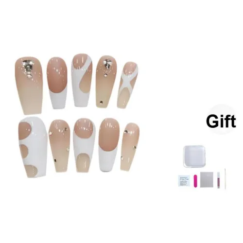 A Few More Cute Ручной Рисунок Французский Градиентный Фальшивая Погоня Трапециоид Белый Телесный Сияние