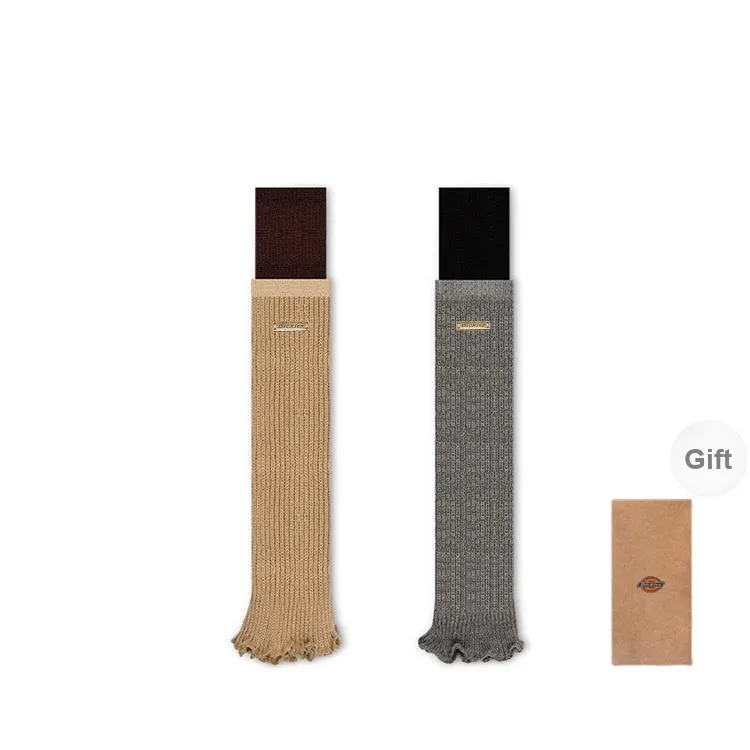 Dickies Lace Trims Slimming Layered Calf Socks Fall Winter Knee High Socks Gift Box Women's-13
