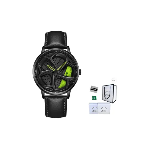 Sanda Wheel Collection Кварцевый механизм Кожаный ремешок Часы Мужские Часы с открытым механизмом