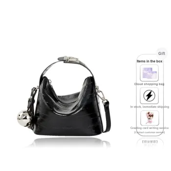 Teenmix Split Cow Leather With Synthetic Leather Crossbody Handbag Unisex Black/Space Silver