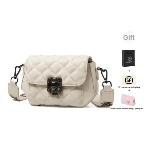 AOKANG Сумка через плечо из коровьей кожи стандартная элегантная женская белый классический черный