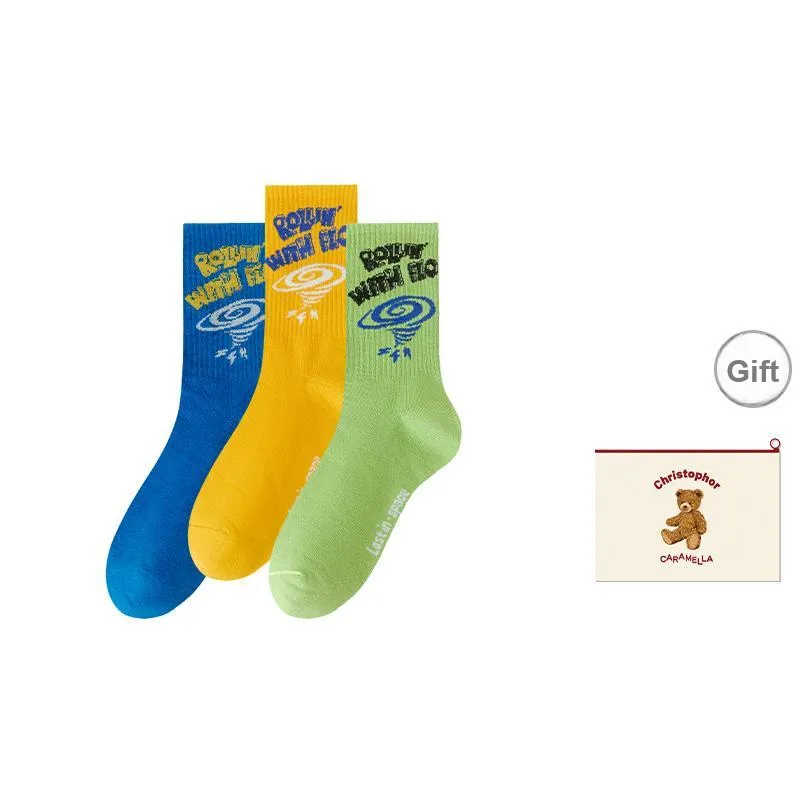 Caramella Mid-Calf Socks Men's Shopping Bag Combo Set-15