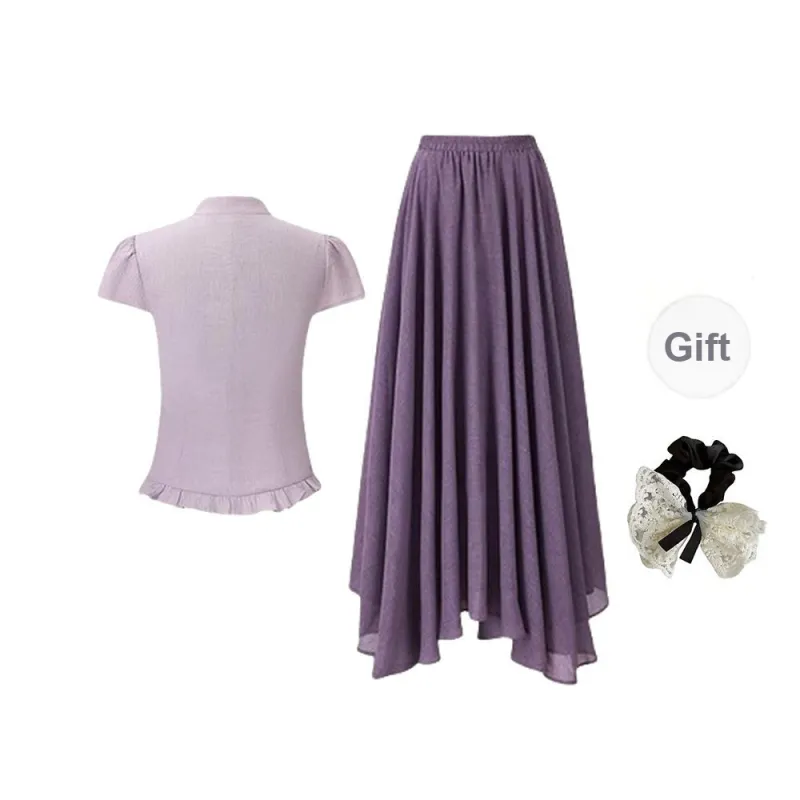 PAVEA Two Piece Skirt Sets Women's-1