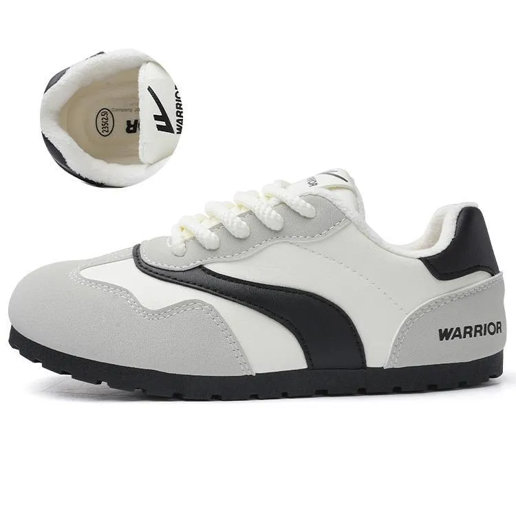 Warrior Warrior Fleece Lined Thin Fleece German Army Trainers Warm Low Top Casual Shoes Women's White Black 1.0-0