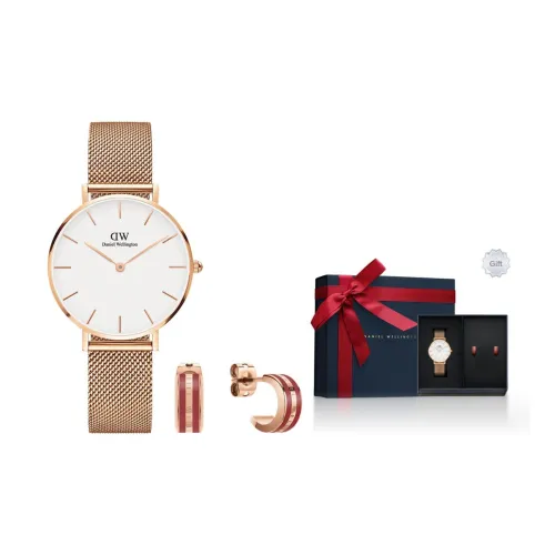 Daniel Wellington Набор сережек-гвоздиков DW Hoop Earrings с красным эмалевым покрытием Кварцевый механизм