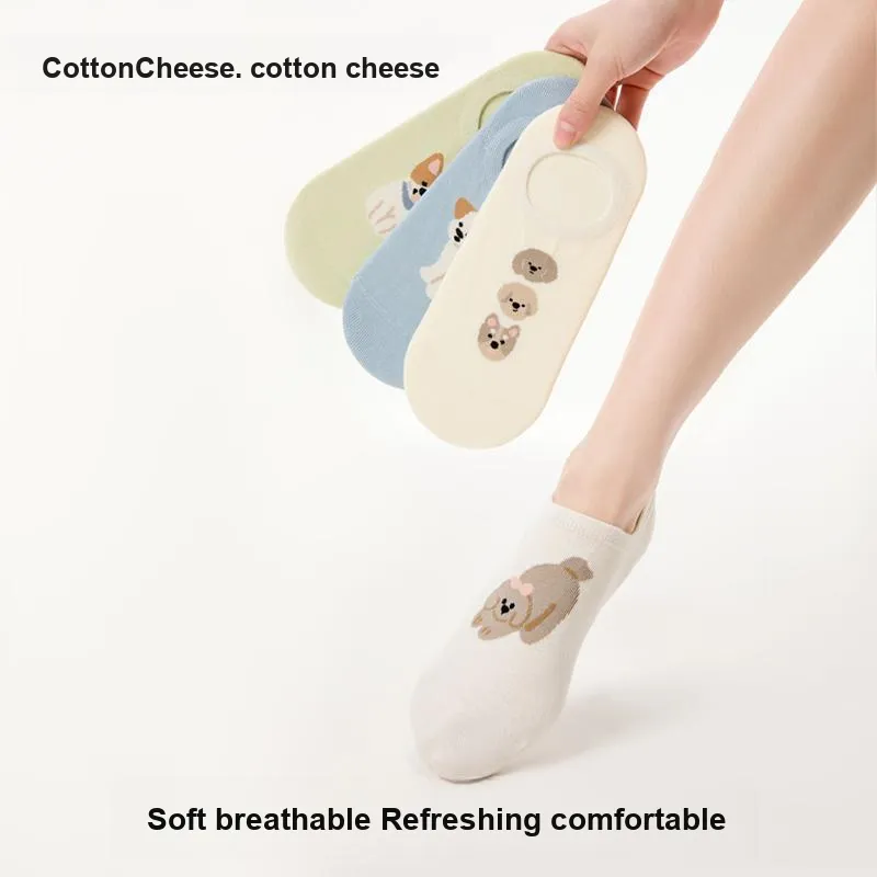 COTTON CHEESE No Show Socks Women's Box 5 Pack-2