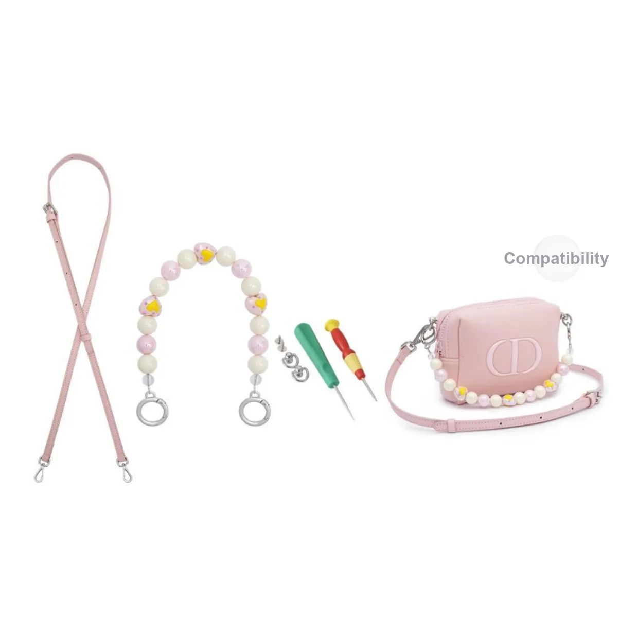 GUYI Microfiber & Alloy Bag Accessory Women's Pink