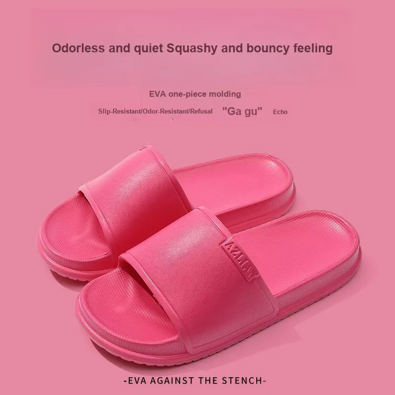 Foot Recreation Home Four Seasons All Indoor Bathroom Slip Resistant Couple Soft Sole Minimalist Style Slippers Unisex-18