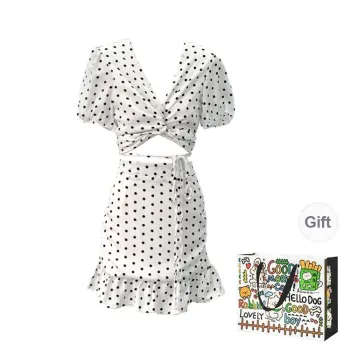 OURUOKE Skirt Set Women's White