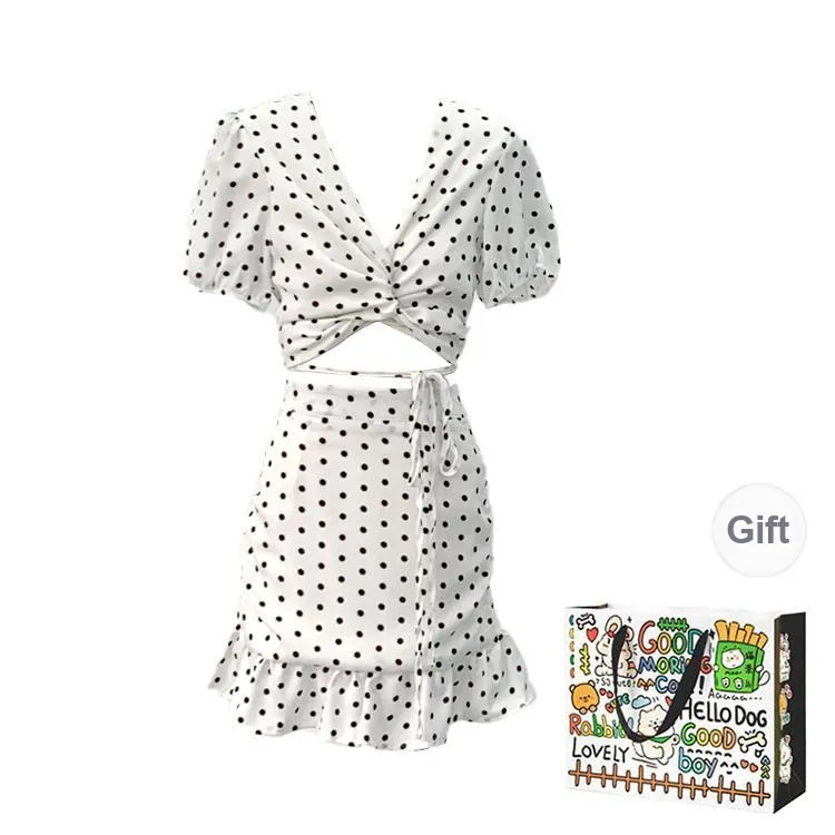 OURUOKE Skirt Set Women's White-0