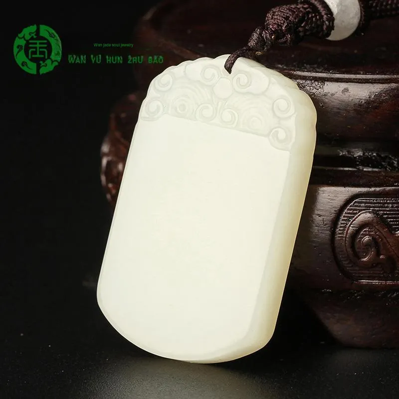 WANYUHUN Hetian Jade Pendants White Jade Unisex-2