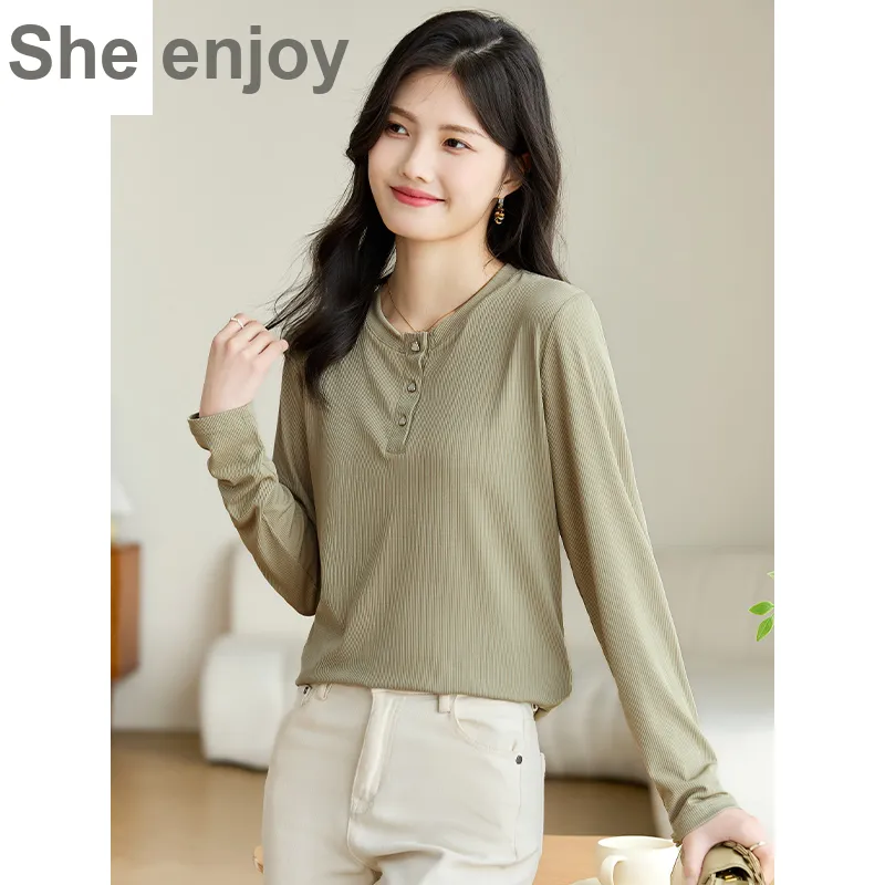She Enjoys Drop Shoulder Sleeve T Shirt Women's Pea Green-1