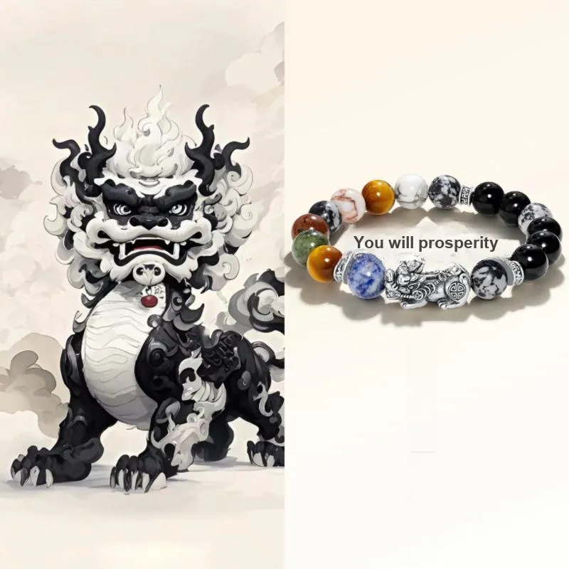 TANGSHU Map Stone Wealth And Good Luck Beaded Bracelet Unisex-4