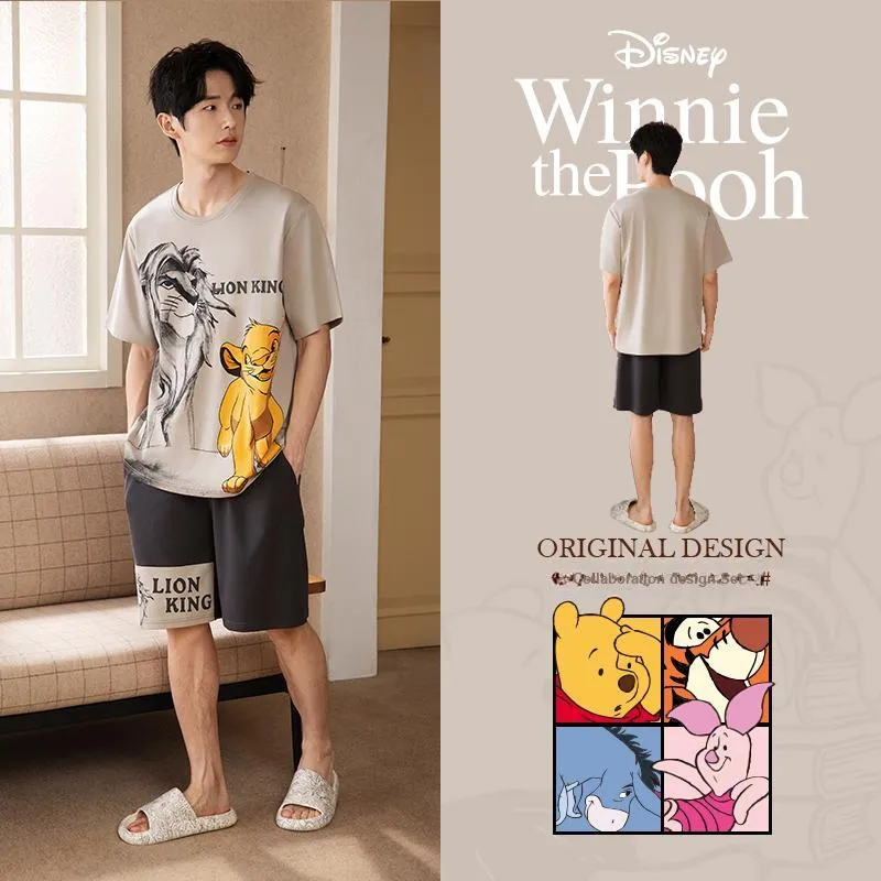 Gongdie x Disney Pajama Set Men's Khaki Gray-1