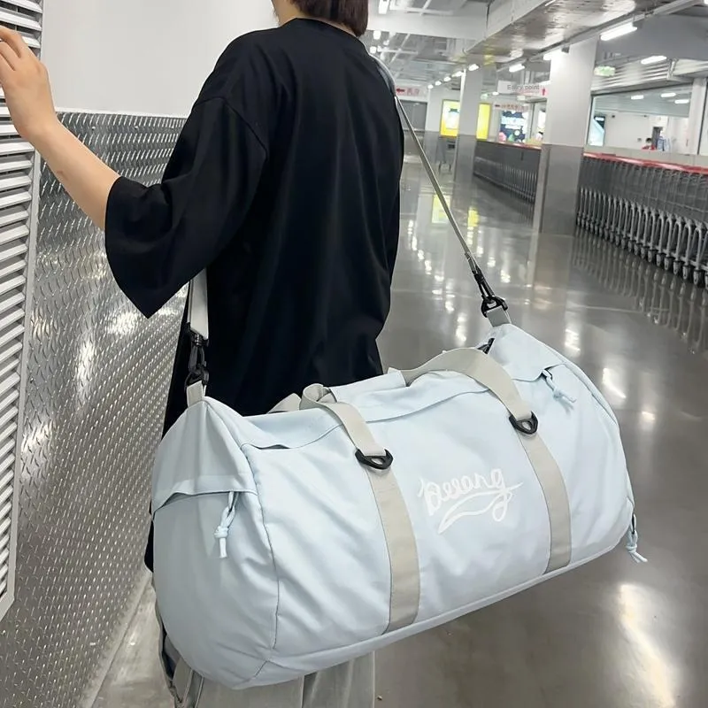 BUBM Oxford Travel Bag Unisex Black/Lake Blue/Light Blue/Orange Red-19