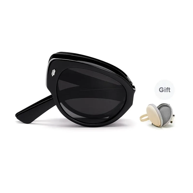 LASHION Irregular Shape Sunglasses Unisex Black-1