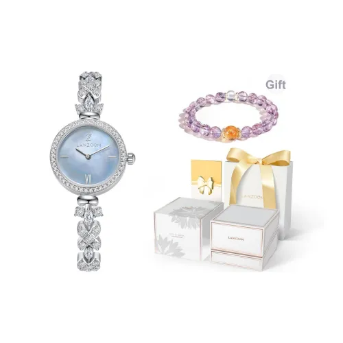 LANZOOM Кварцевый механизм Часы Женские Синий циферблат