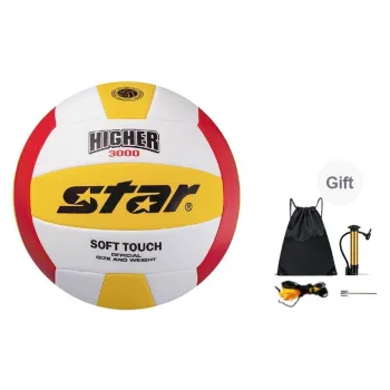 Star PU Size 5 Volleyball Unisex Red Yellow White