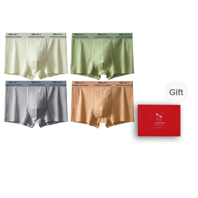 RED DRAGONFLY Cotton Panties Men's 4 Pack Gift Box Set-8
