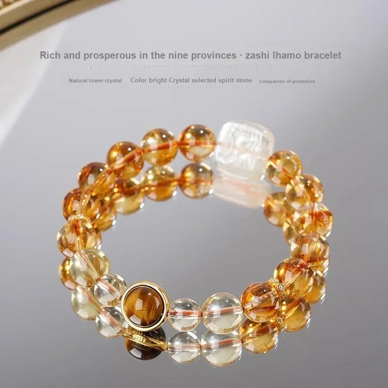 Lang Wind Natural Citrine Bracelets Unisex-1
