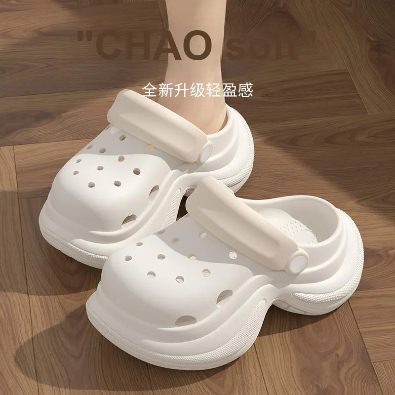 ECAC Closed Toe Slippers Clogs For Women's Summer, Breathable, Lazy Platform, Slip Resistant Beach Sandals-6