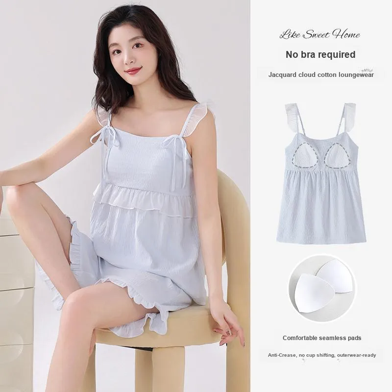 FENTENGCARE Pajama Set Women's Light Blue-3