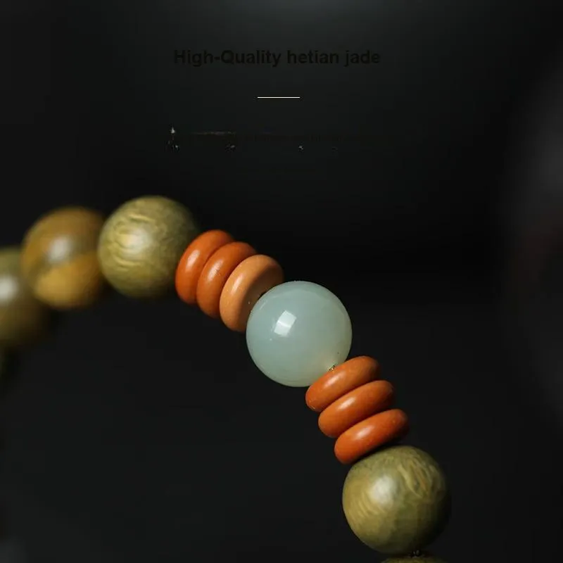 JIUHUASHAN Green Sandalwood Bracelets Unisex-4