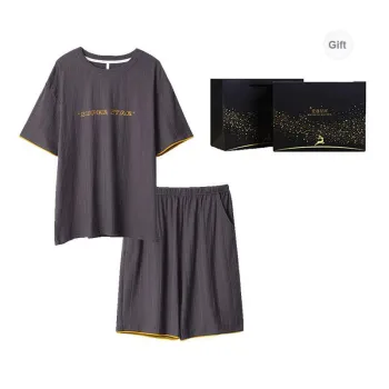 Dorame Pajama Set Men's Gift Box Set Dark Gray