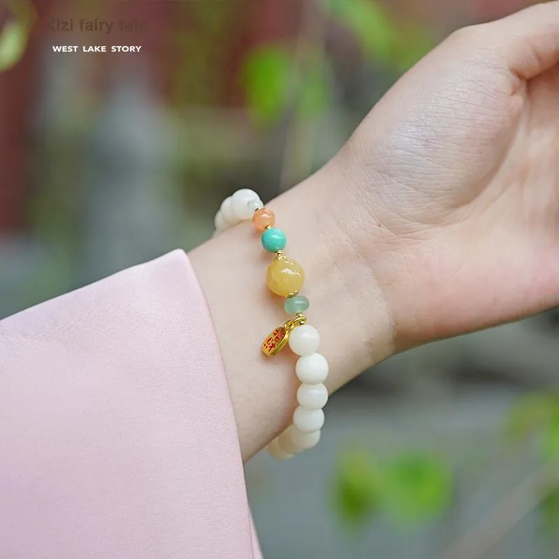 XIZITONGHUA White Jade Bodhi Bracelets Women's-1