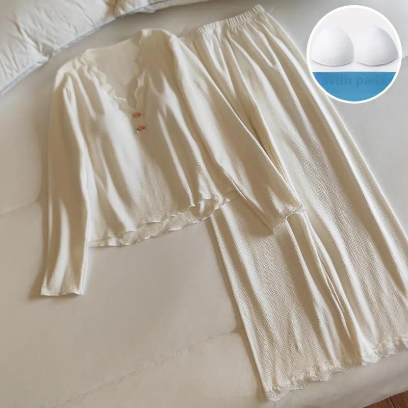 Sleeping Beauty Pajama Set Women's Milk White-2