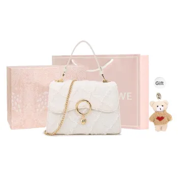 BUHOWE Polyurethane Handbag Women's White