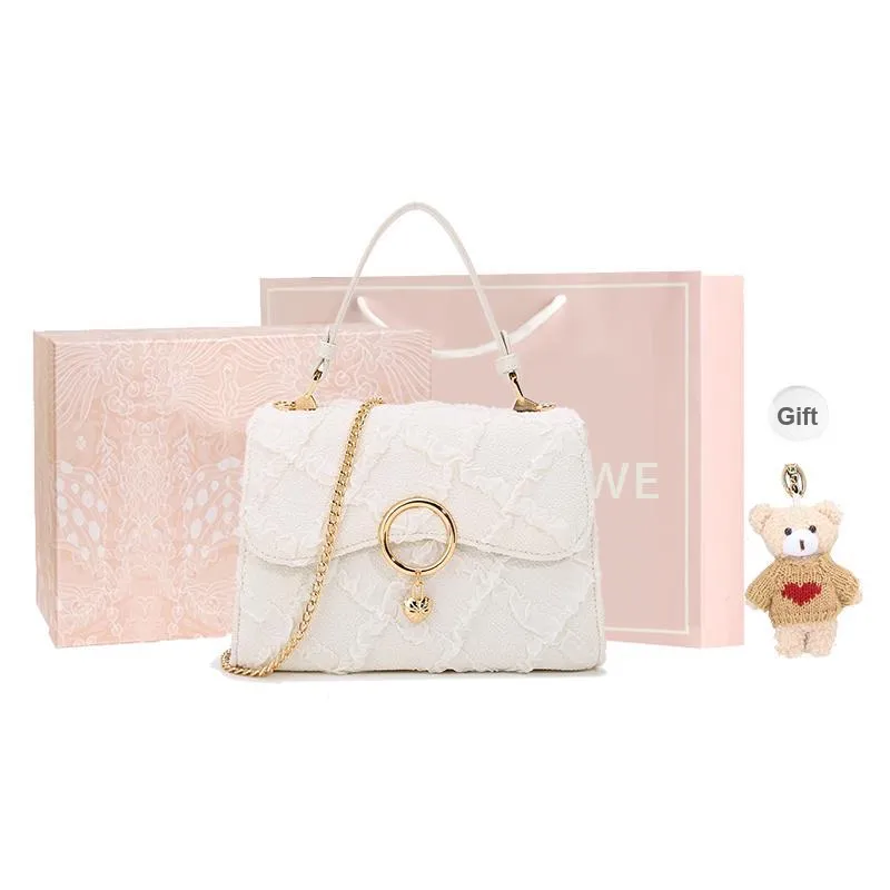 BUHOWE Polyurethane Handbag Women's White-0