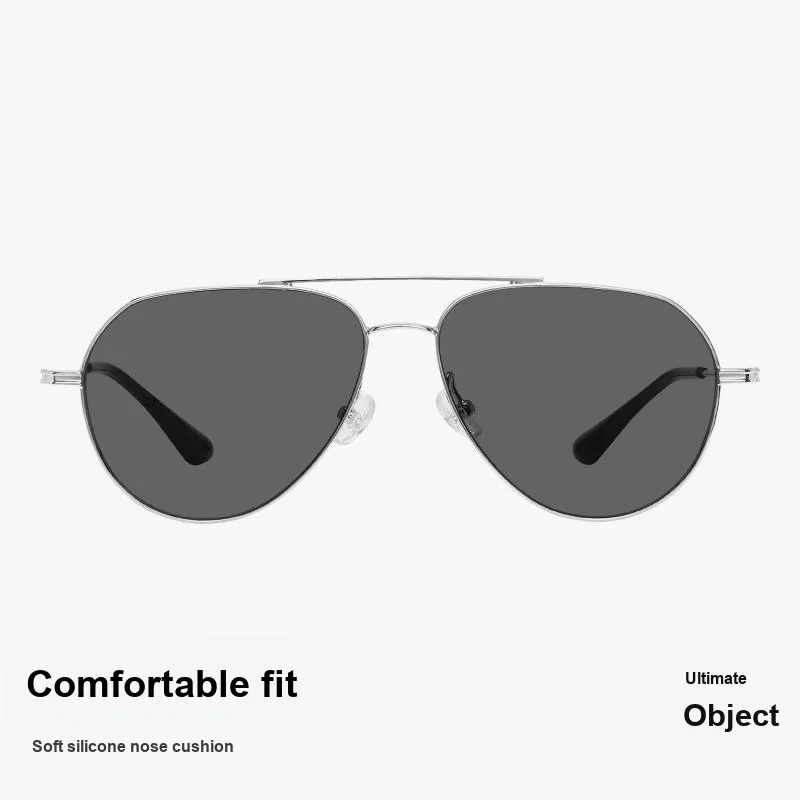 MUJOSH Plate And Metal Aviator Sun Protection Outdoor Fishing Driving Eye Protection Sunglasses Unisex Metal Silver-3