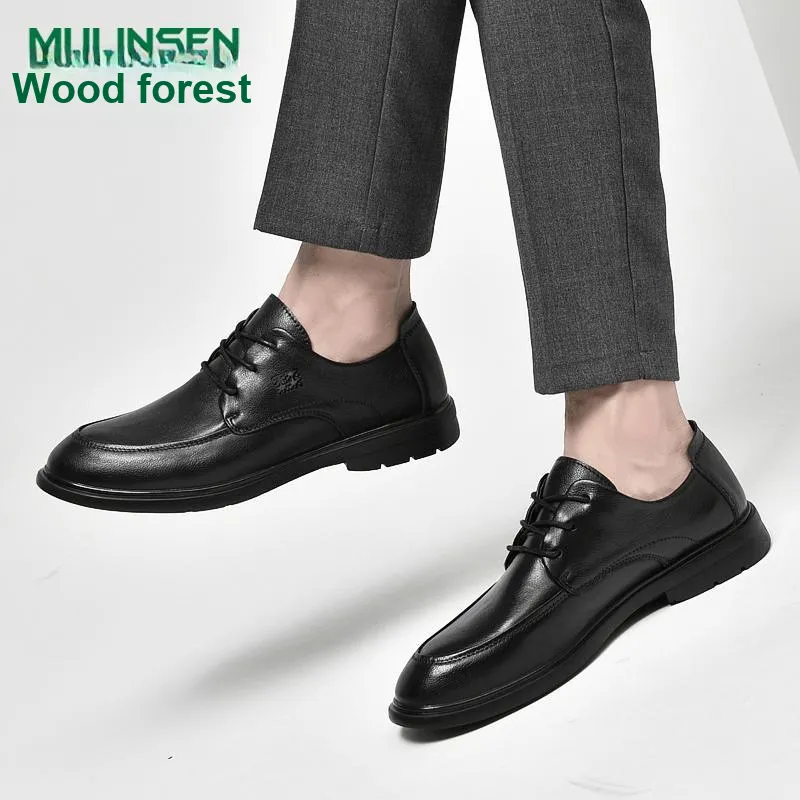 Mulinsen Men's Casual Shoes Men Low Top Black/Black Cut Out-7