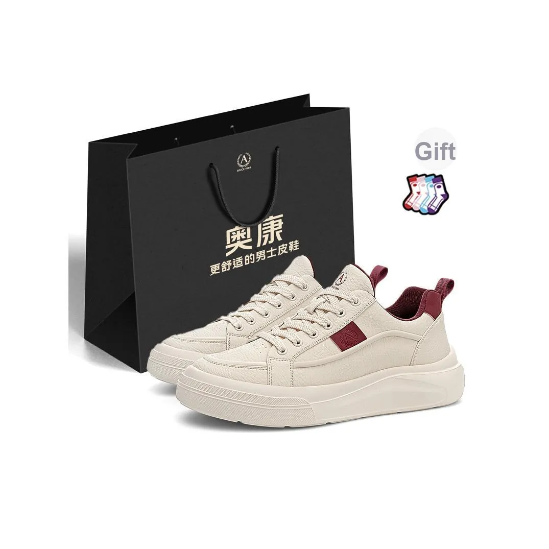 AOKANG Air Force One Series Skateboard Shoes Men's Low top Beige Green, White Red
