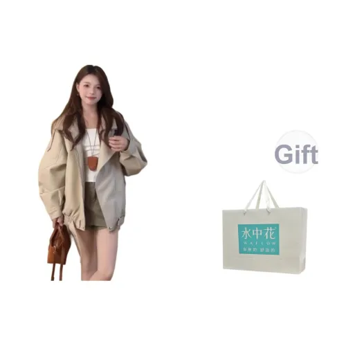 Flowers in water Кожа Куртка Женские