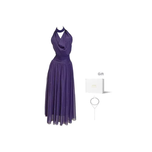 GJFD Фиолетовые Женские Платья без Рукавов