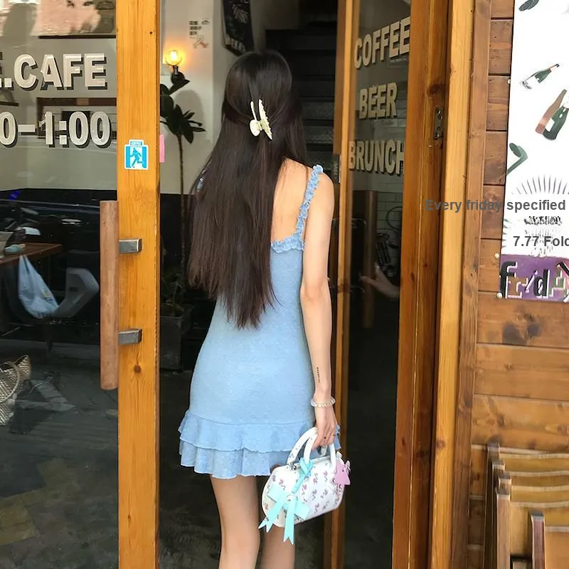 KYKW Slip Dresses Women's Blue-1