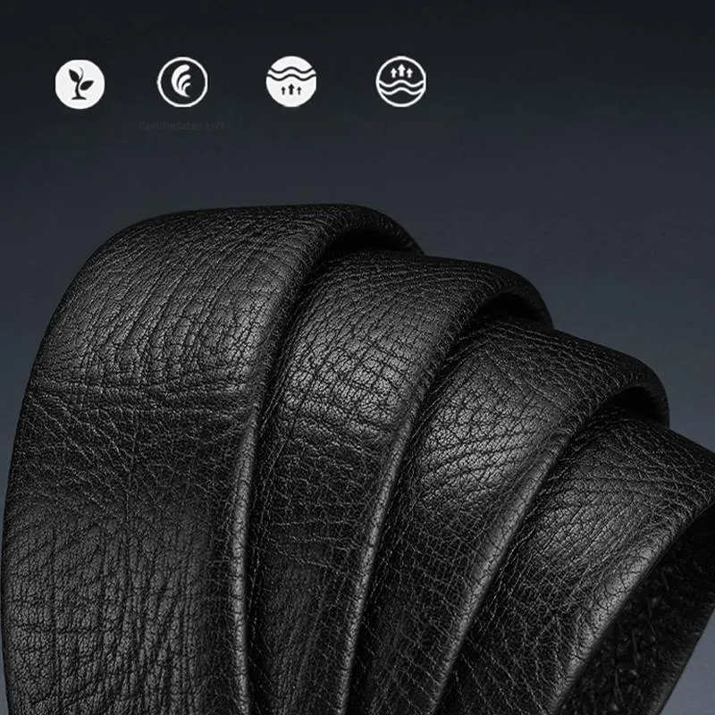 Cheekkiss Cow Leather Belts Men's Gunmetal 3.5cm-6