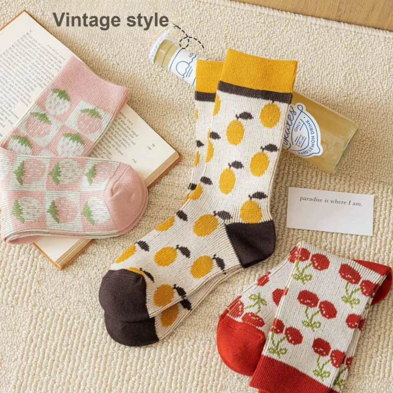 Caramella Mid Calf Socks Unisex 5 Pack Color Block-8